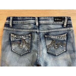 U-51 Skinny Jeans with Embellished Pockets Skater Streetwear Casual Punk‎